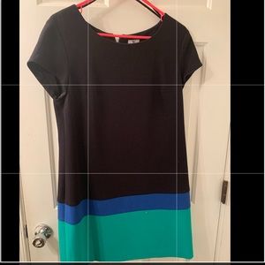 Black Short sleeve work dress built in slip